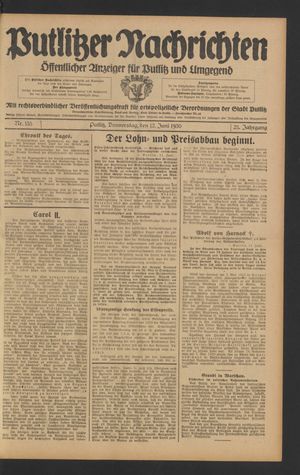 Putlitzer Nachrichten vom 12.06.1930