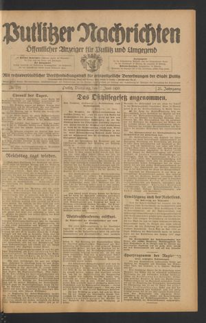 Putlitzer Nachrichten vom 17.06.1930