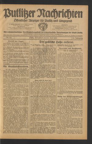 Putlitzer Nachrichten vom 28.06.1930