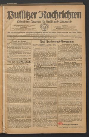 Putlitzer Nachrichten vom 01.07.1930