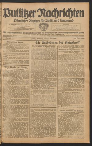 Putlitzer Nachrichten vom 13.07.1930