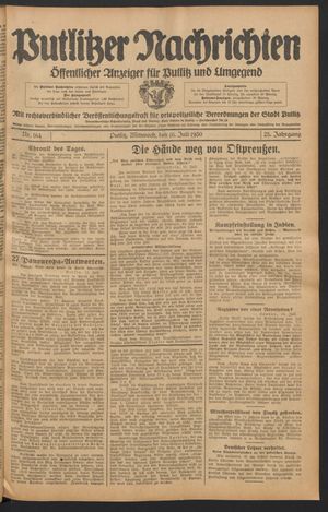 Putlitzer Nachrichten vom 16.07.1930