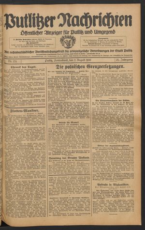 Putlitzer Nachrichten vom 02.08.1930