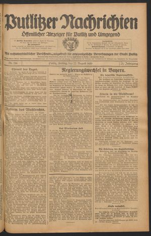 Putlitzer Nachrichten vom 22.08.1930