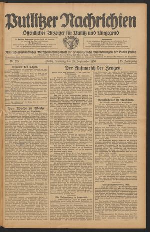 Putlitzer Nachrichten vom 28.09.1930