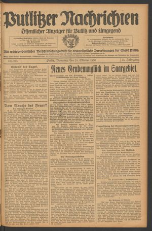 Putlitzer Nachrichten vom 28.10.1930