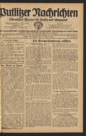 Putlitzer Nachrichten vom 17.01.1931