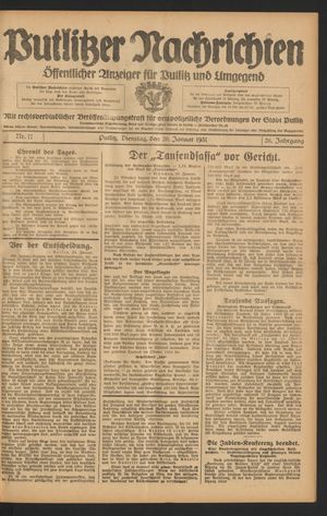 Putlitzer Nachrichten on Jan 20, 1931