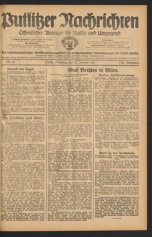 Putlitzer Nachrichten on Jan 27, 1931