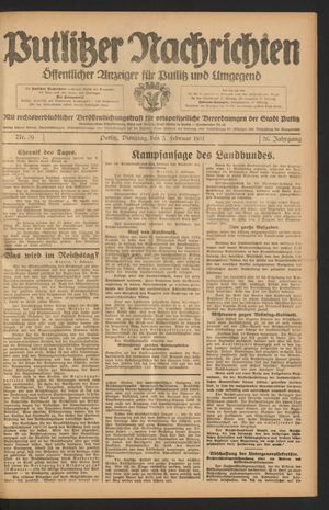 Putlitzer Nachrichten on Feb 3, 1931