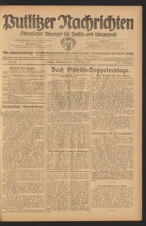 Putlitzer Nachrichten vom 11.03.1931