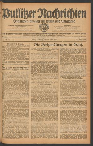 Putlitzer Nachrichten vom 18.05.1931