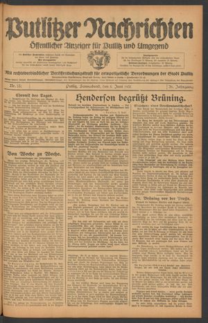 Putlitzer Nachrichten on Jun 6, 1931