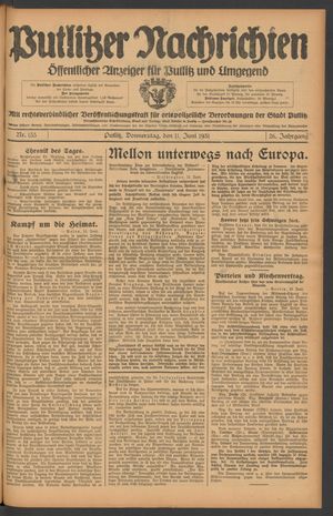 Putlitzer Nachrichten vom 11.06.1931