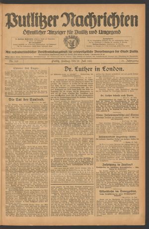 Putlitzer Nachrichten on Jul 10, 1931