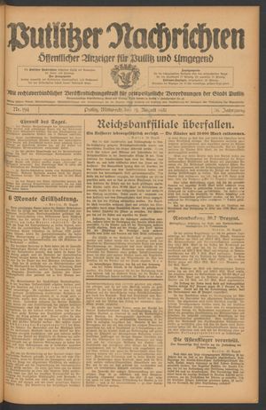 Putlitzer Nachrichten on Aug 19, 1931