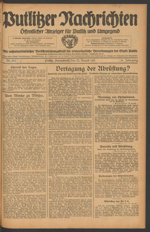 Putlitzer Nachrichten vom 29.08.1931