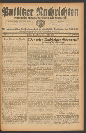 Putlitzer Nachrichten vom 14.05.1932