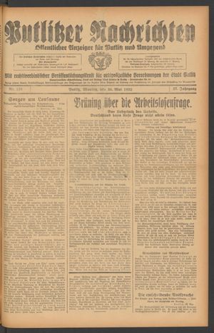 Putlitzer Nachrichten vom 30.05.1932