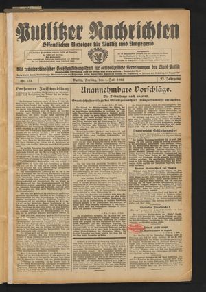 Putlitzer Nachrichten on Jul 1, 1932