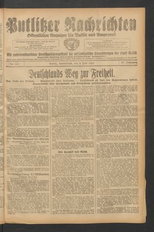 Putlitzer Nachrichten on Jul 9, 1932