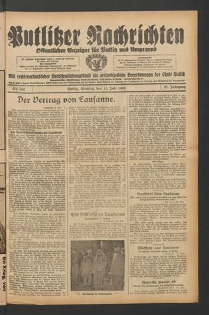 Putlitzer Nachrichten vom 11.07.1932