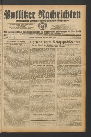 Putlitzer Nachrichten on Jul 13, 1932