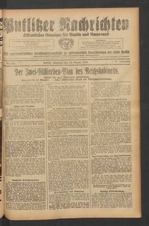 Putlitzer Nachrichten on Aug 29, 1932