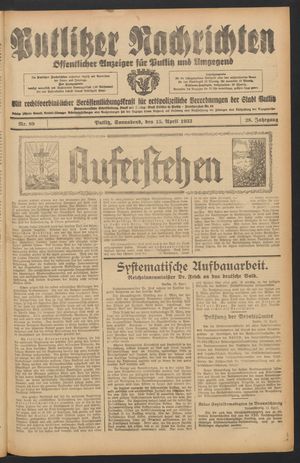 Putlitzer Nachrichten on Apr 15, 1933