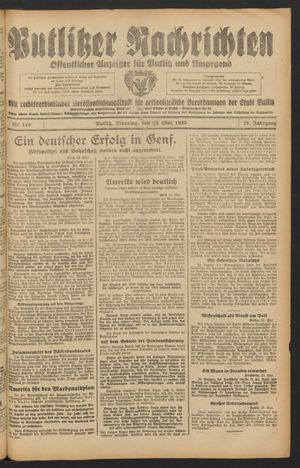 Putlitzer Nachrichten vom 23.05.1933