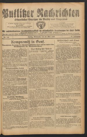 Putlitzer Nachrichten vom 24.05.1933