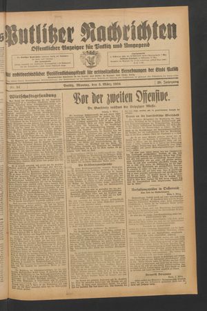 Putlitzer Nachrichten on Mar 5, 1934