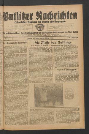 Putlitzer Nachrichten vom 06.03.1934