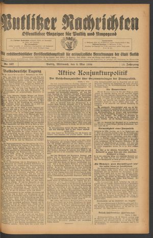 Putlitzer Nachrichten on May 9, 1934