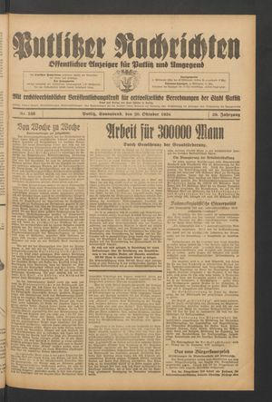 Putlitzer Nachrichten on Oct 20, 1934