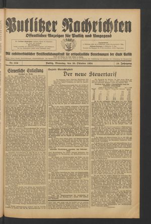 Putlitzer Nachrichten on Oct 30, 1934