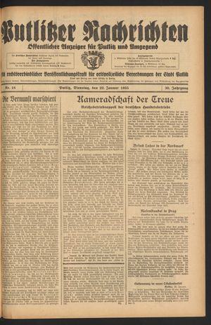 Putlitzer Nachrichten on Jan 22, 1935