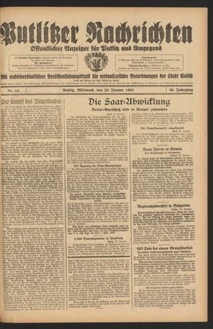 Putlitzer Nachrichten on Jan 23, 1935