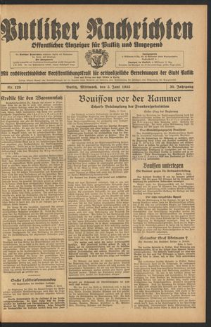 Putlitzer Nachrichten on Jun 5, 1935