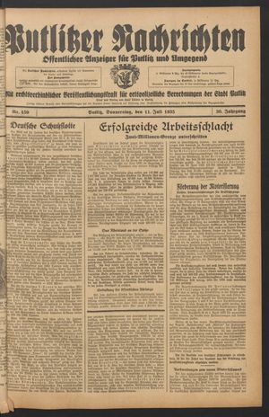 Putlitzer Nachrichten on Jul 11, 1935