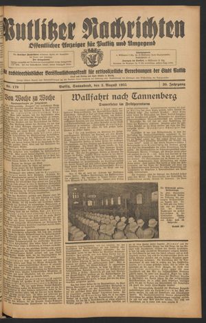 Putlitzer Nachrichten vom 03.08.1935