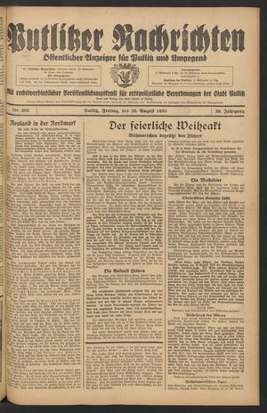 Putlitzer Nachrichten on Aug 30, 1935