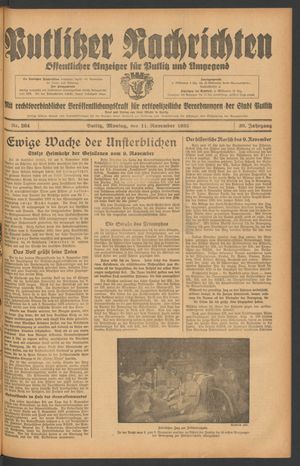 Putlitzer Nachrichten vom 11.11.1935