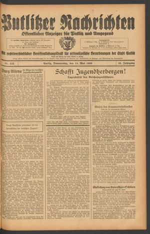 Putlitzer Nachrichten on May 14, 1936