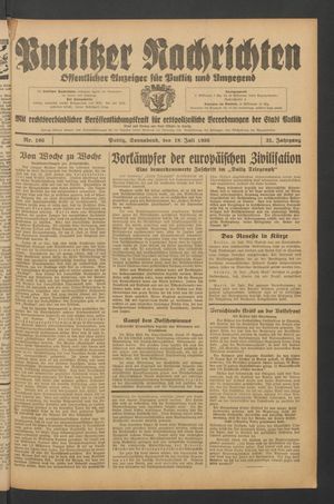 Putlitzer Nachrichten on Jul 18, 1936