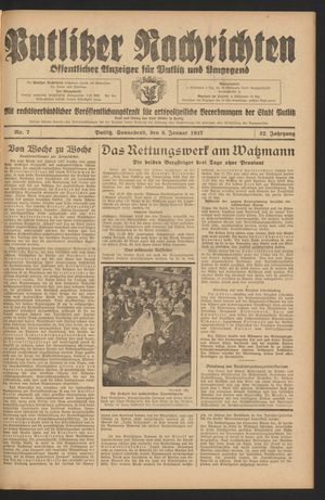 Putlitzer Nachrichten vom 09.01.1937