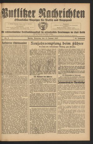 Putlitzer Nachrichten on Jan 12, 1937