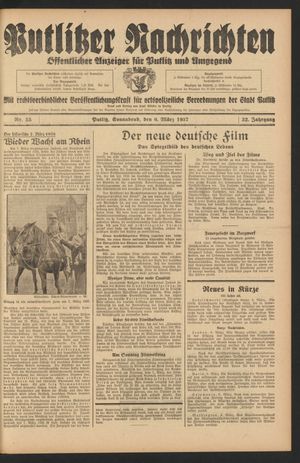 Putlitzer Nachrichten on Mar 6, 1937