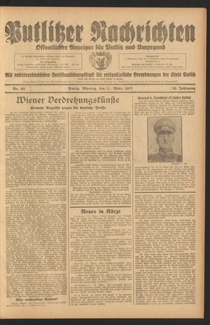 Putlitzer Nachrichten on Mar 22, 1937