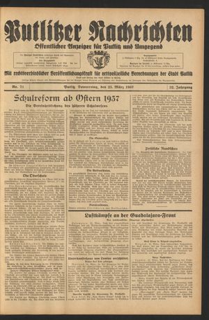 Putlitzer Nachrichten on Mar 25, 1937
